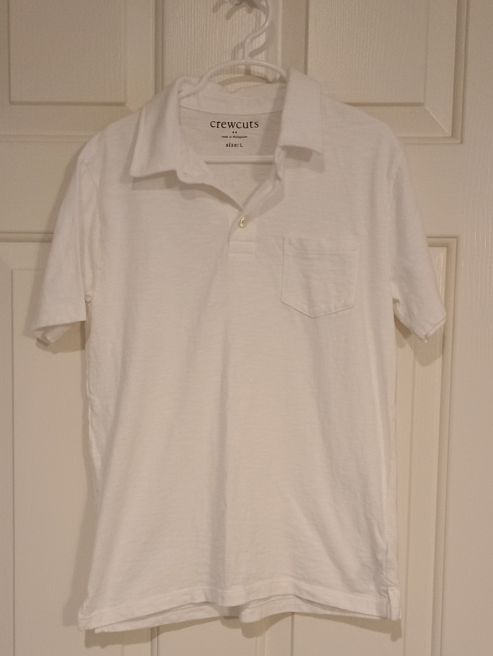 Crewcuts White Short-Sleeve Polo with Chest Pocket